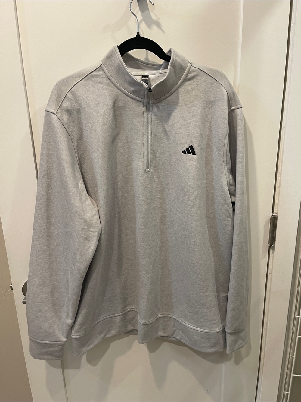 adidas Men’s Light Gray Half-Zip Pullover Sweatshirt sz XL